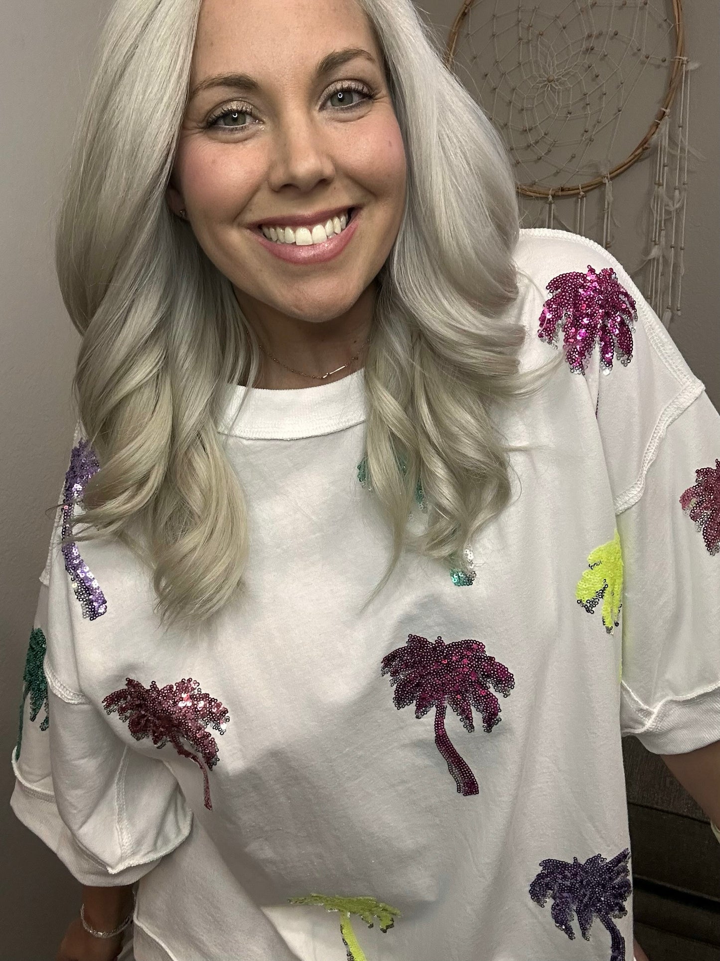 Palm Paradise Oversized Short Sleeve