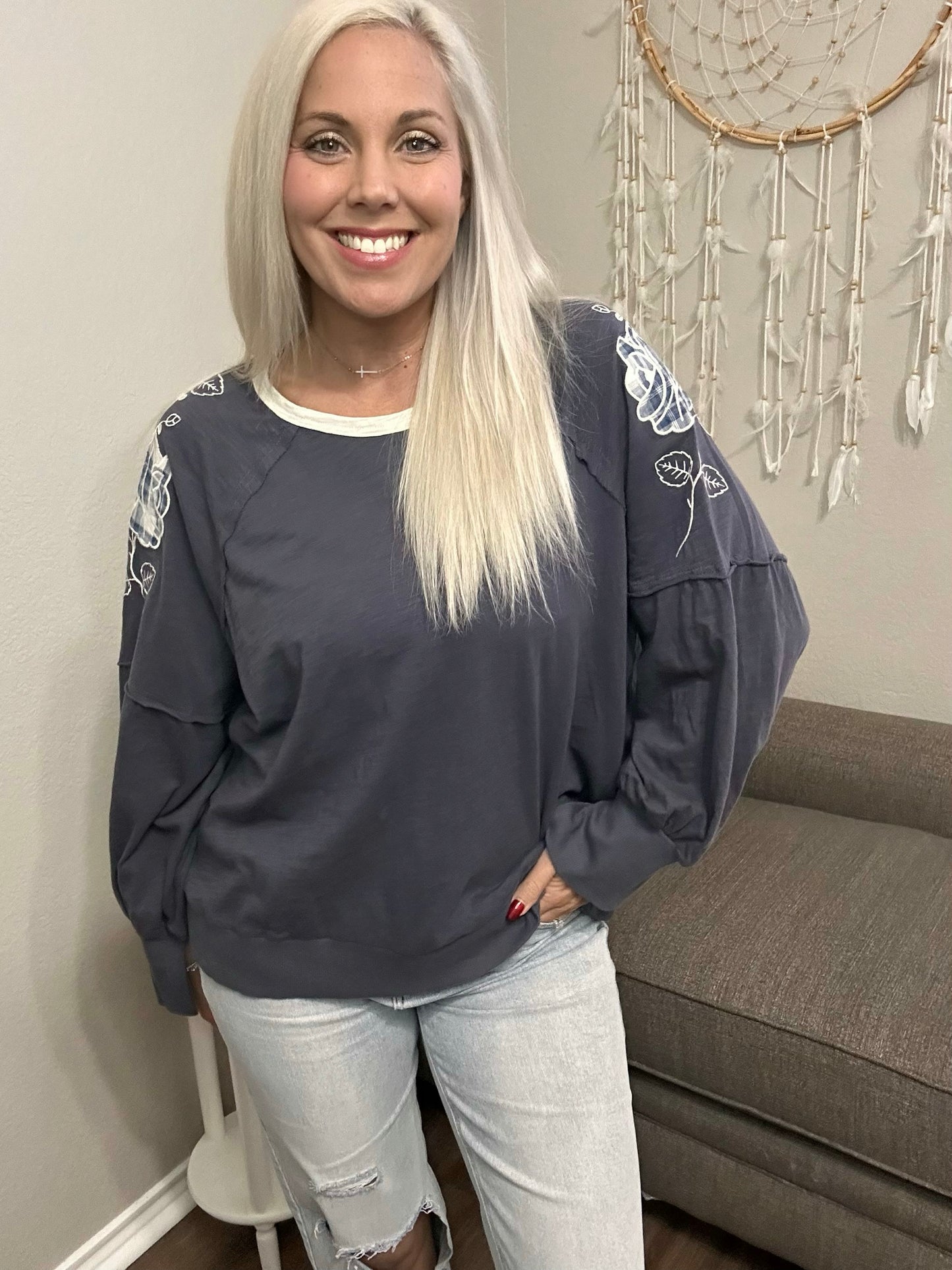 Randi Rose Embroidered Long Sleeve