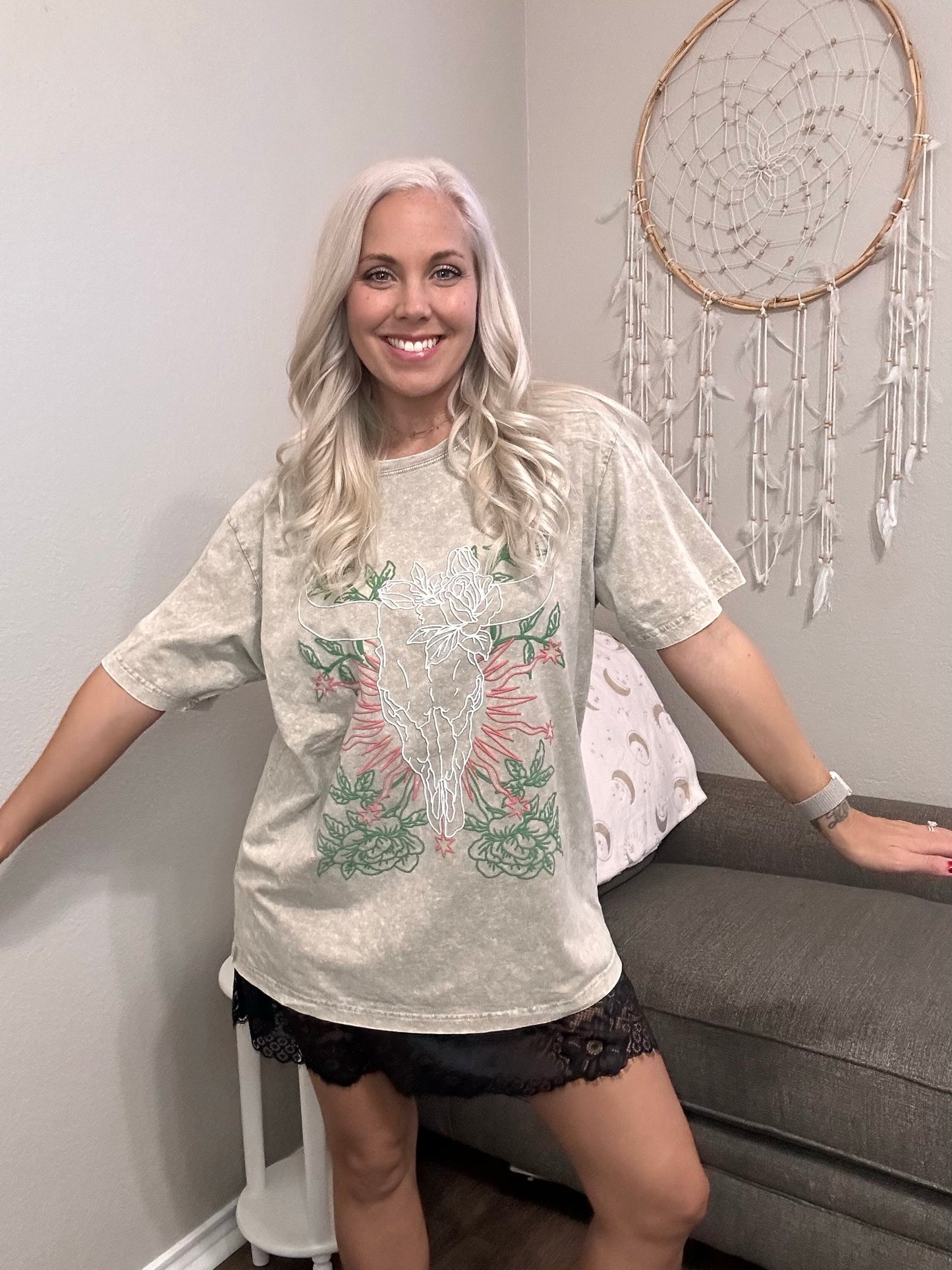 Lindsey Love Skull Oversized Graphic Tee