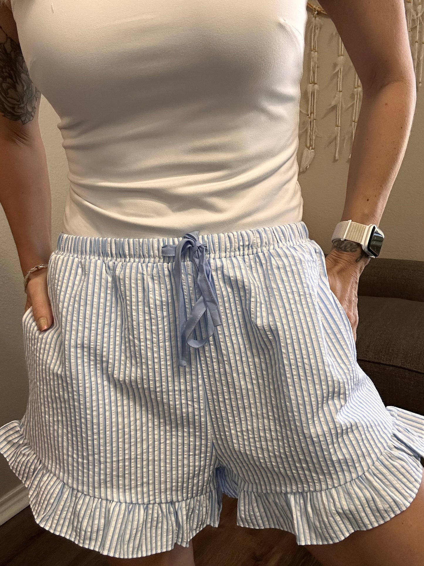 Sweet Stripe Ruffle Shorts