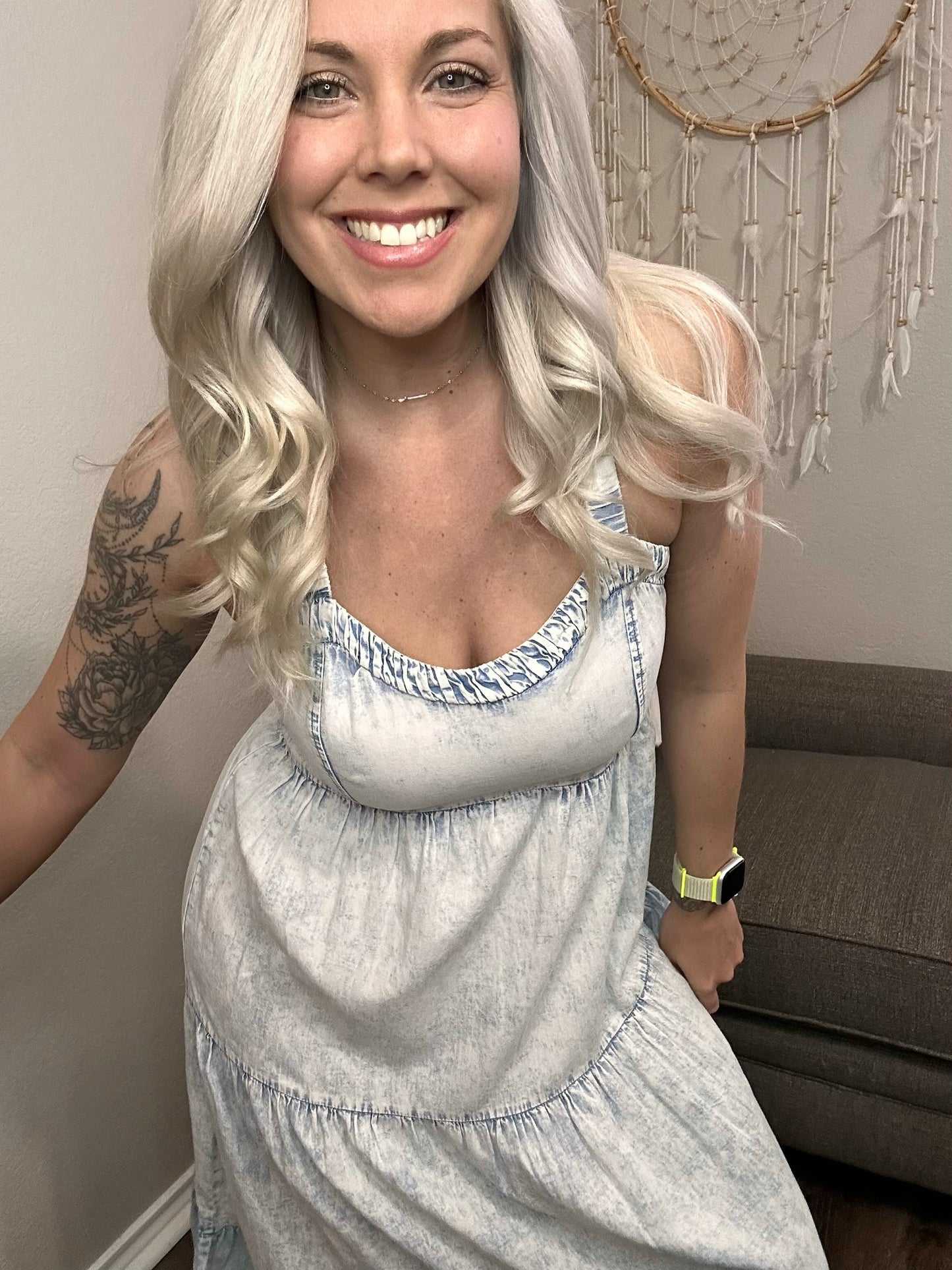 Ally Acid Wash Denim Dress