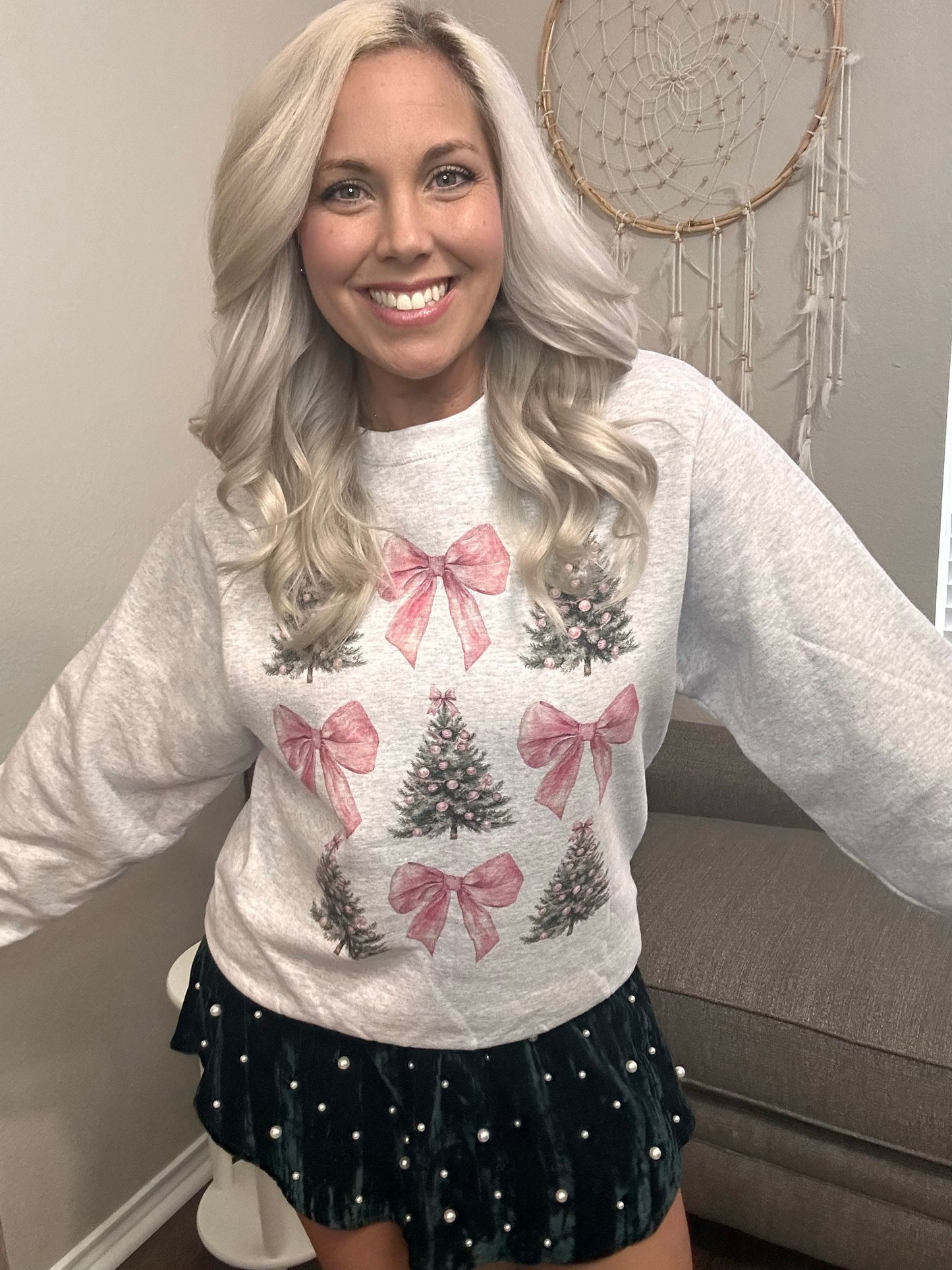 Girly Christmas Coquette Crewneck