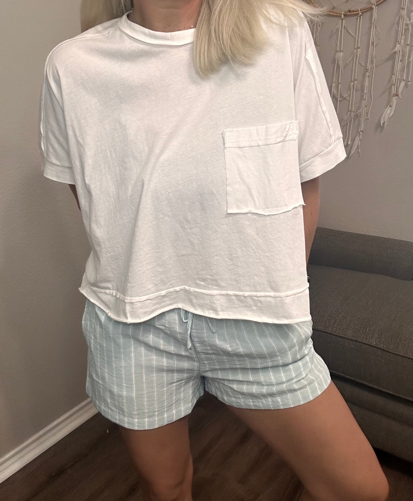Sky Blue Linen Short