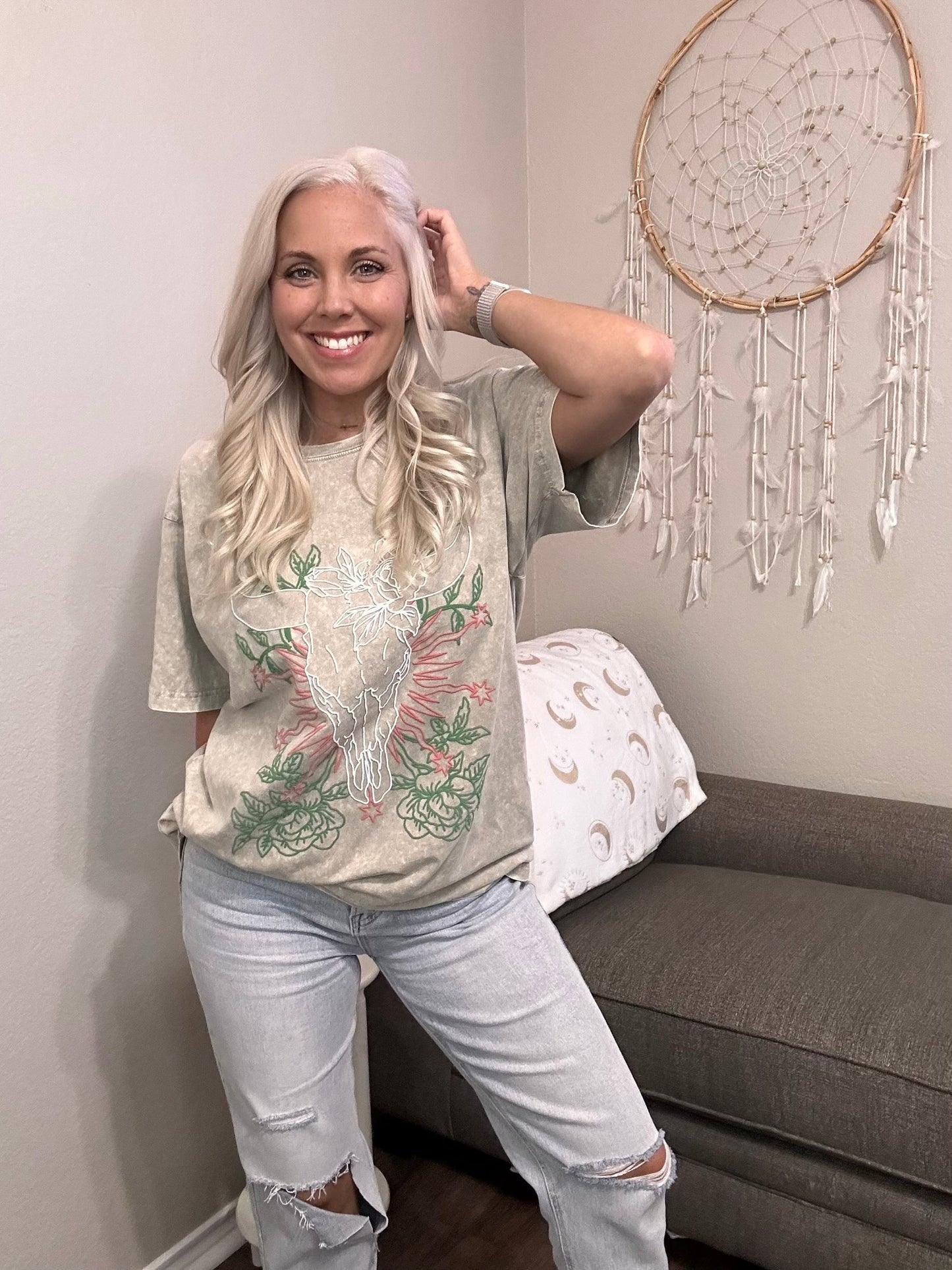 Lindsey Love Skull Oversized Graphic Tee