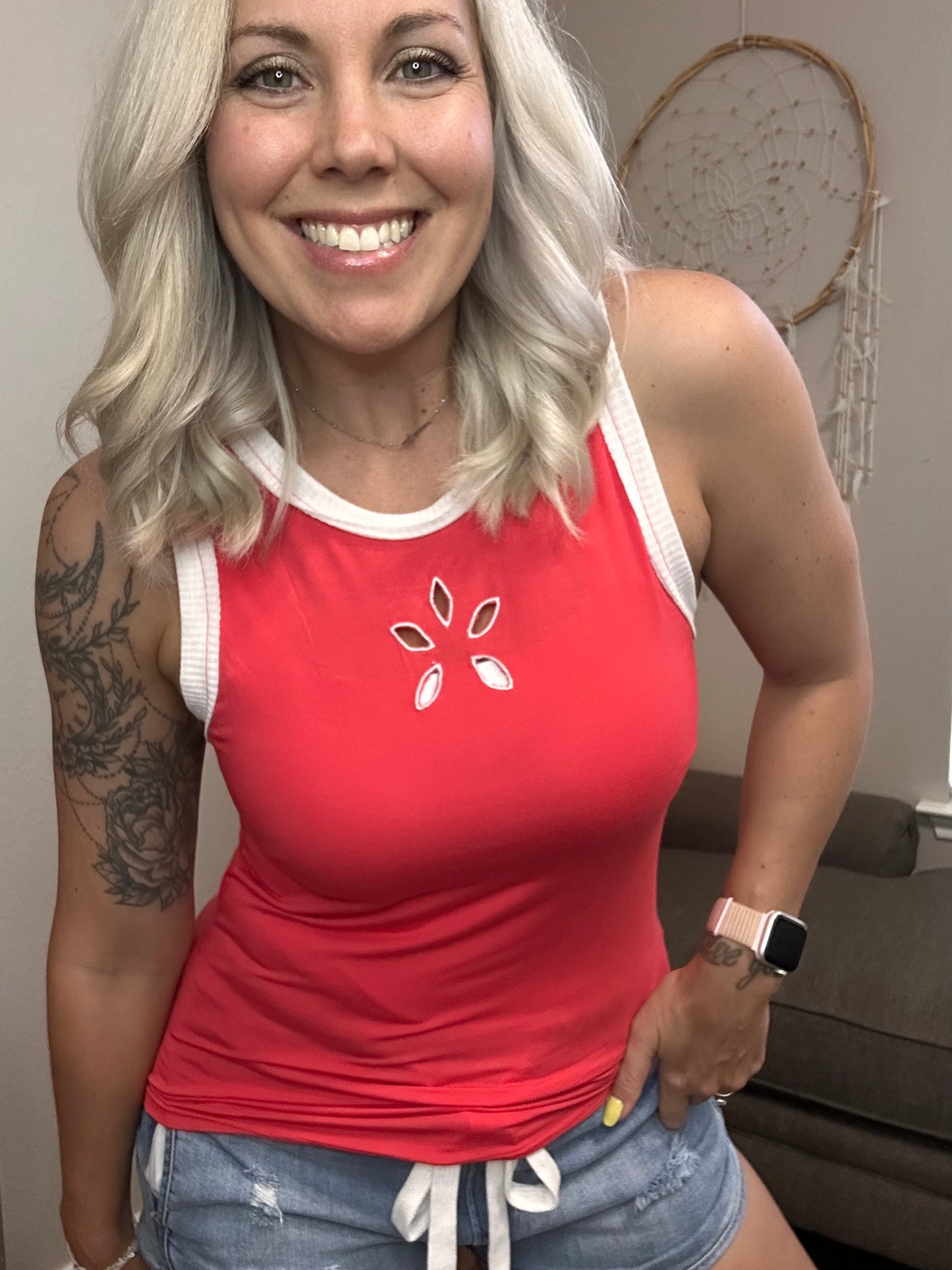 Edgy Laser Cut Tank Top