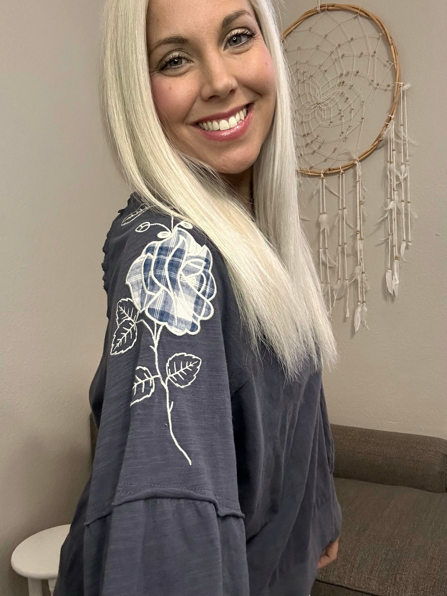 Randi Rose Embroidered Long Sleeve