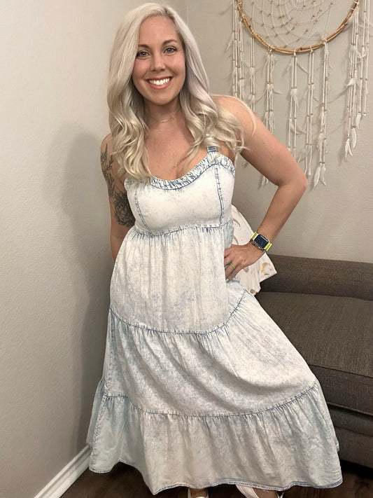 Ally Acid Wash Denim Dress