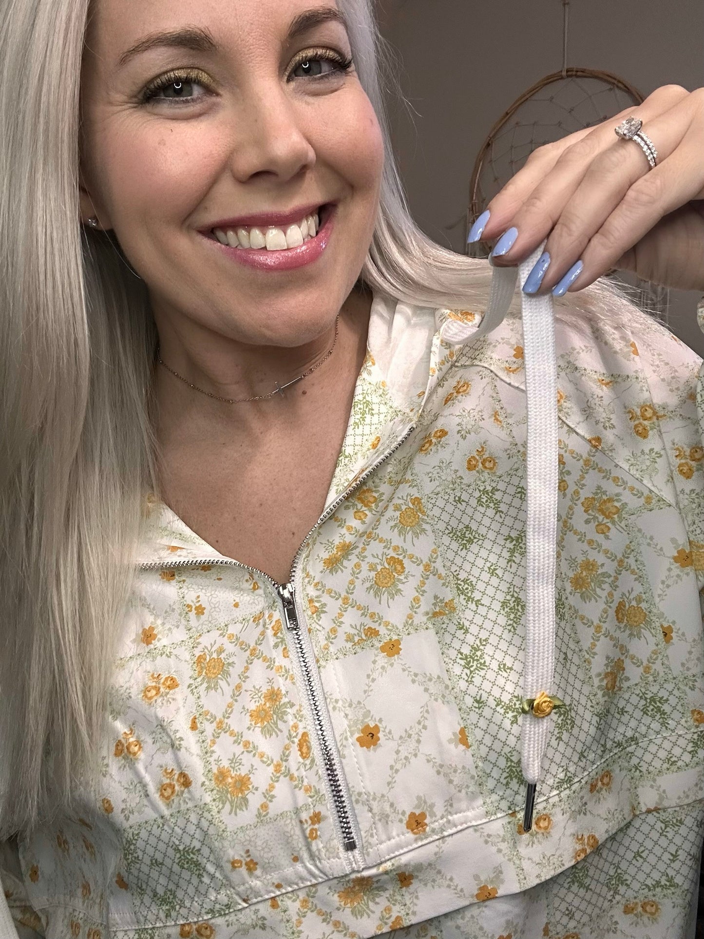 Dainty Flower Patch Pullover Windbreaker