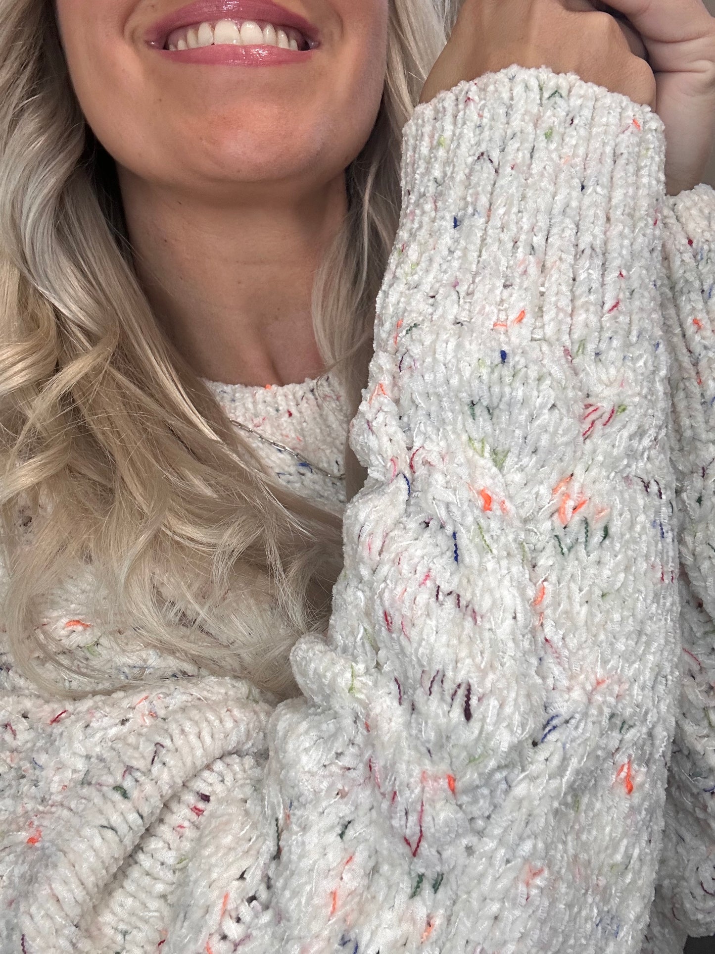 Callie Cable Knit Sweater- Ivory