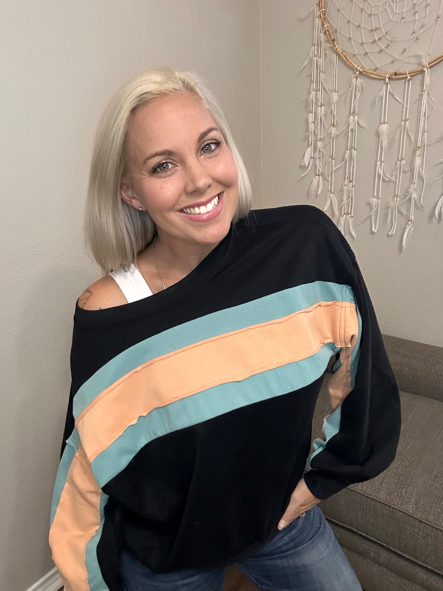 Color Block French Terry Long Sleeve