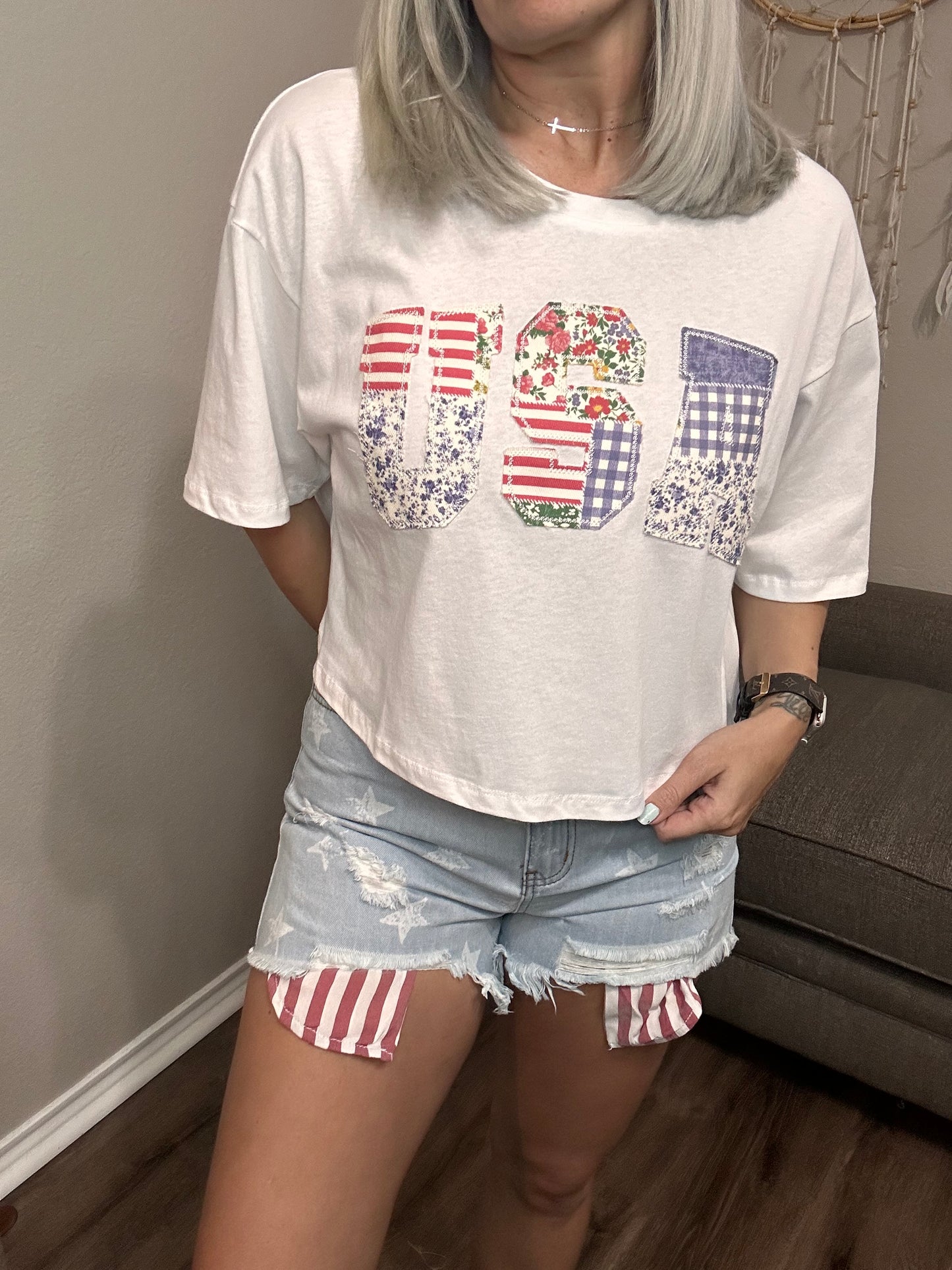 Patriotic Denim Shorts
