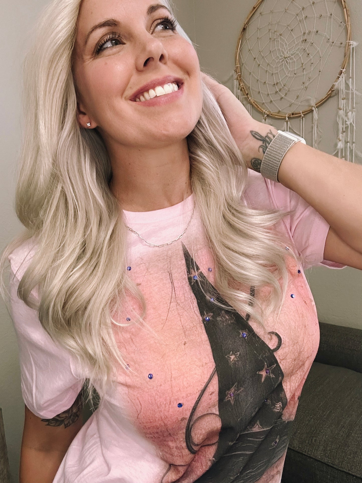 Witch Hat Graphic Tee with Rhinestones