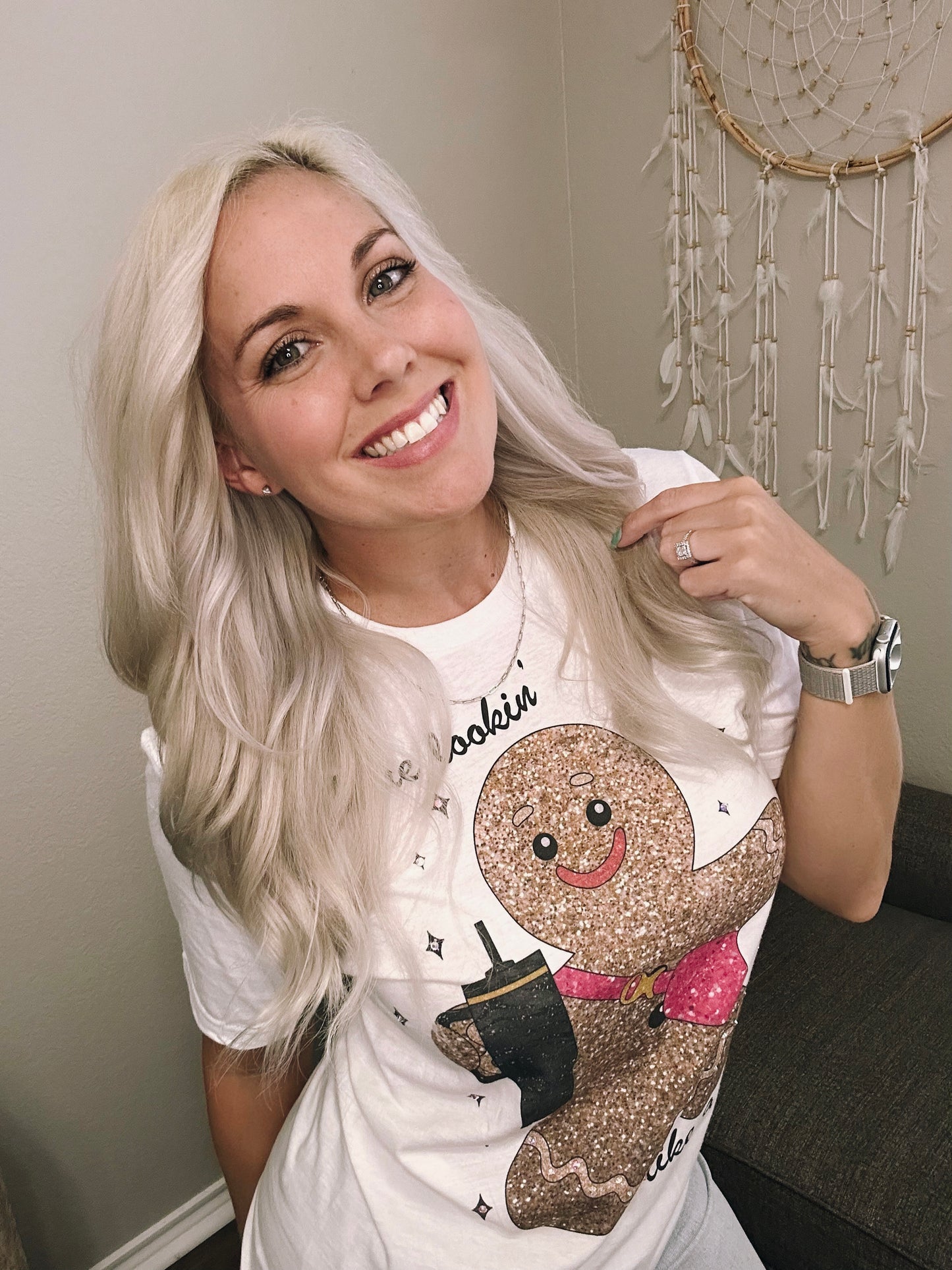 Gingy Looking like a Snack Graphic Tee with Rhinestones
