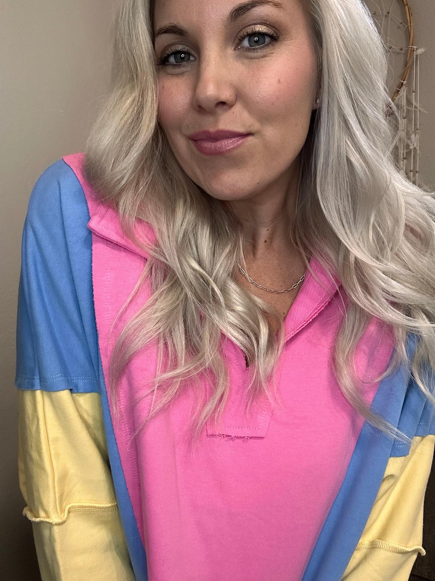Leslie Bright Color Block Pullover