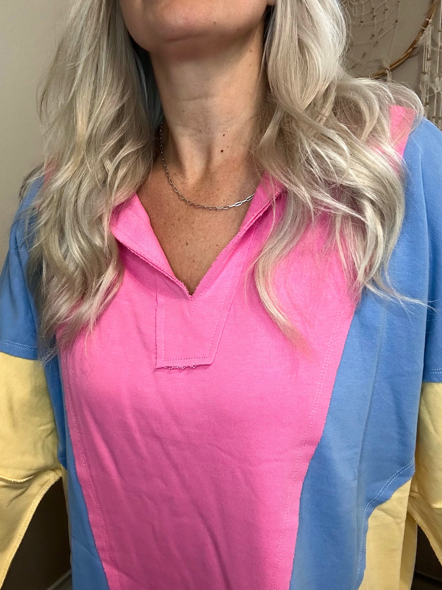 Leslie Bright Color Block Pullover