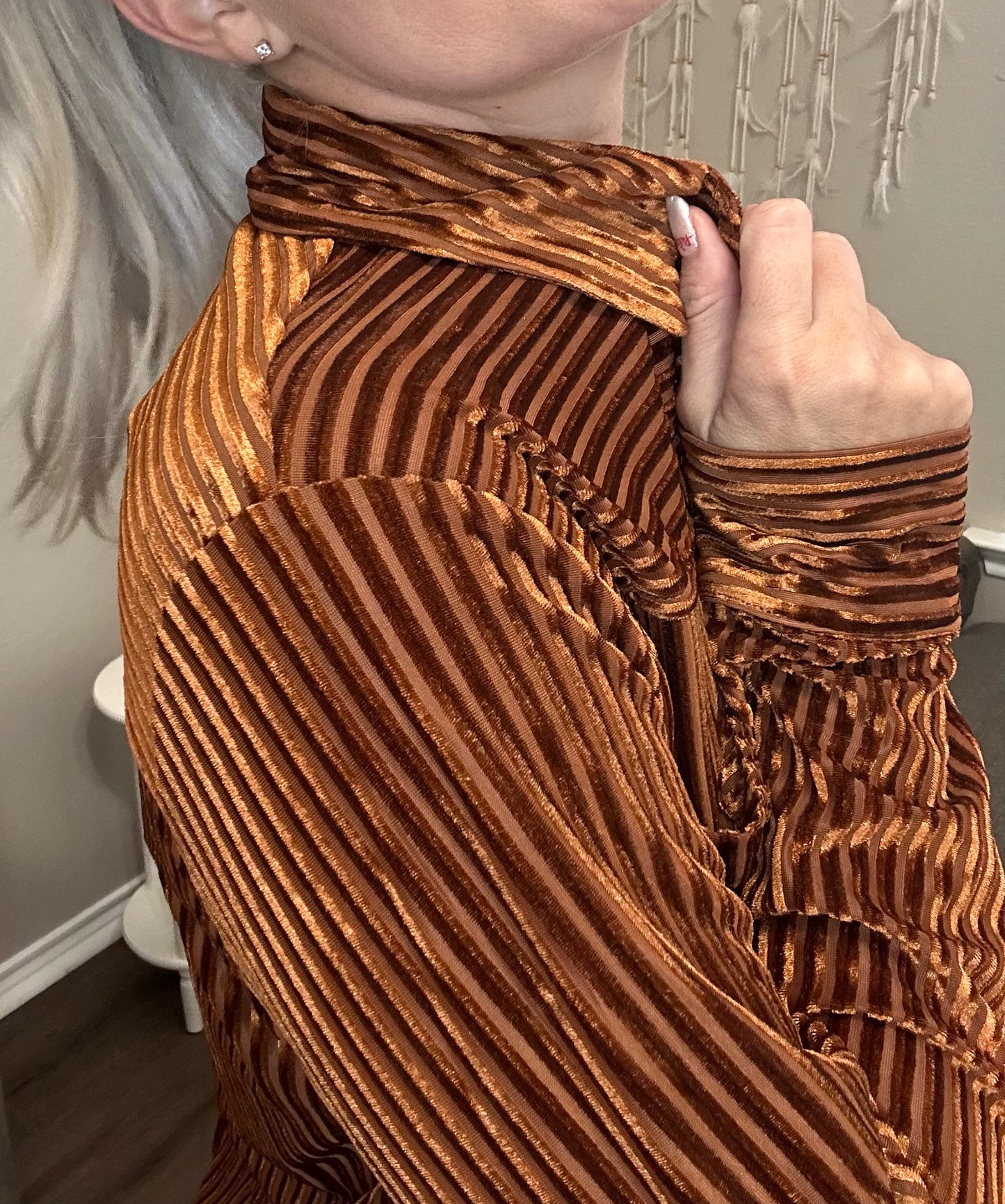 Vera Velvet Striped Button Up
