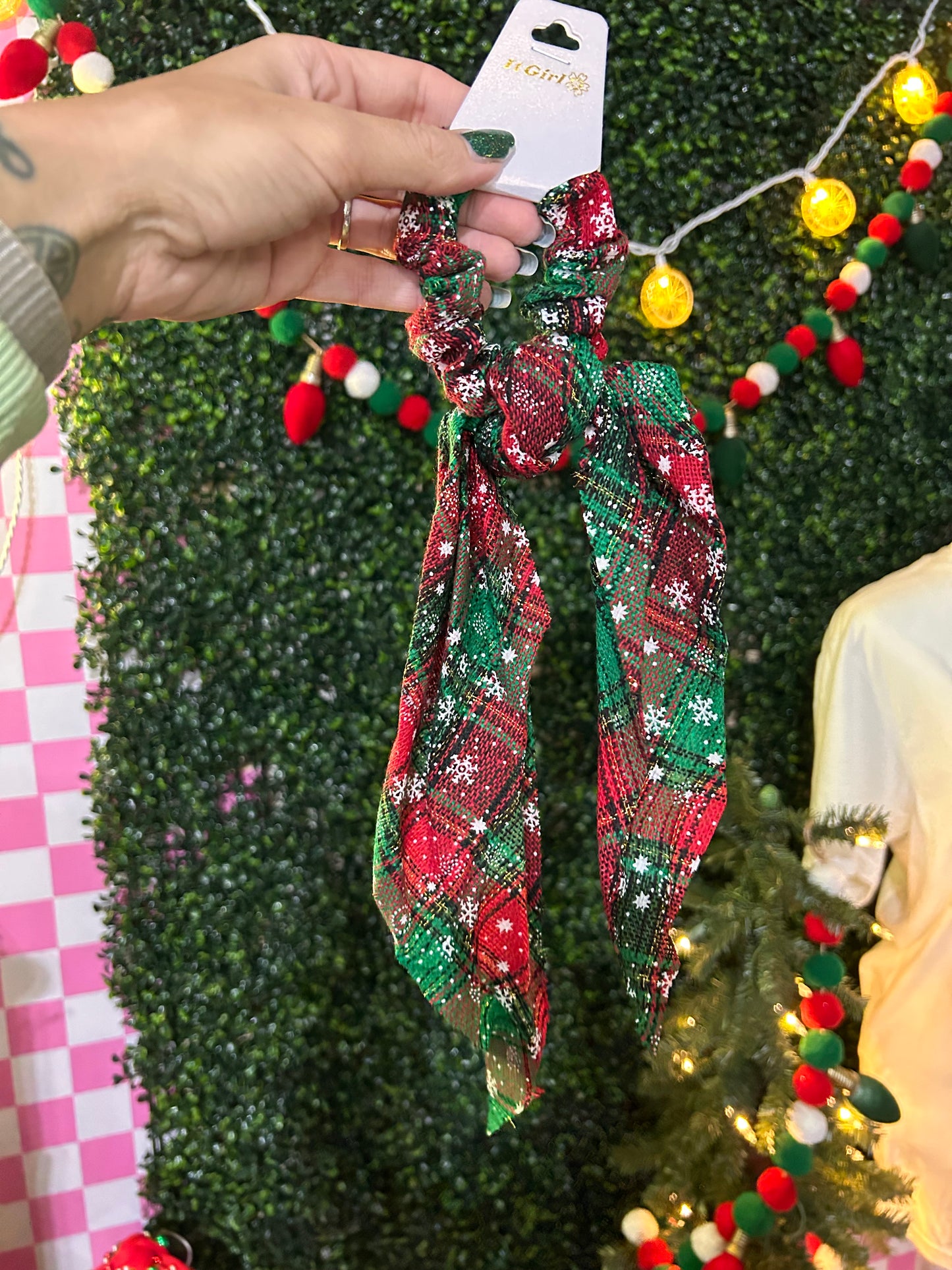 Christmas Plaid Scarf Scrunchies