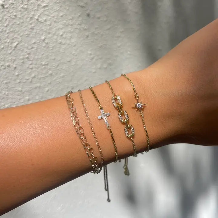 Chloe Gold Slider Bracelet by by Nikki Smith