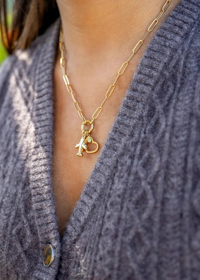 Carabiner Charm Holder- 18k PVD