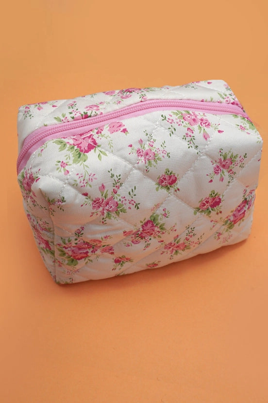 Floral Toile Pattern Makeup Cosmetic Pouch