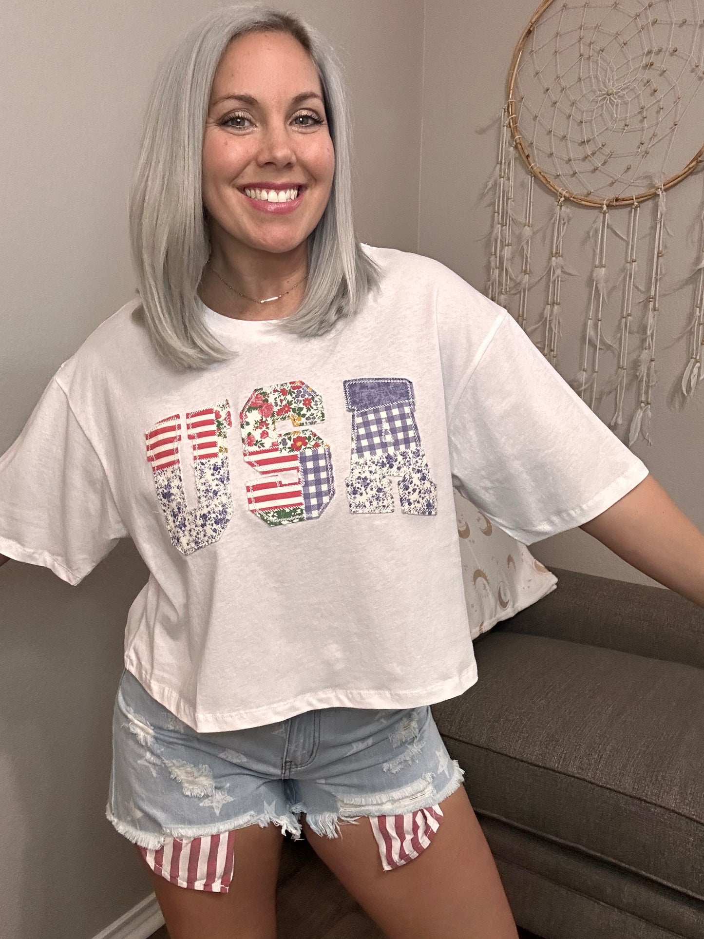 USA Patchwork Short Sleeve