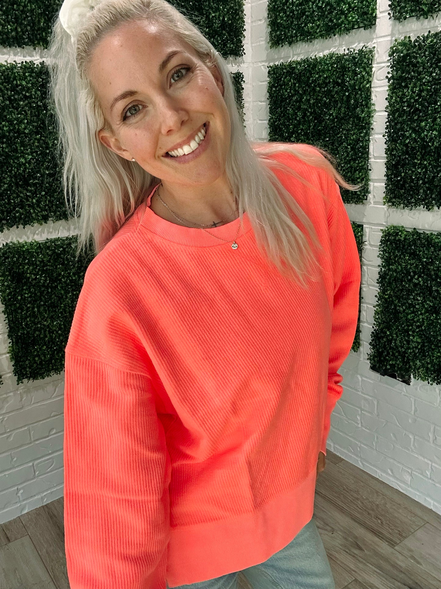 Moon Ryder Neon Cropped Corded Pullover
