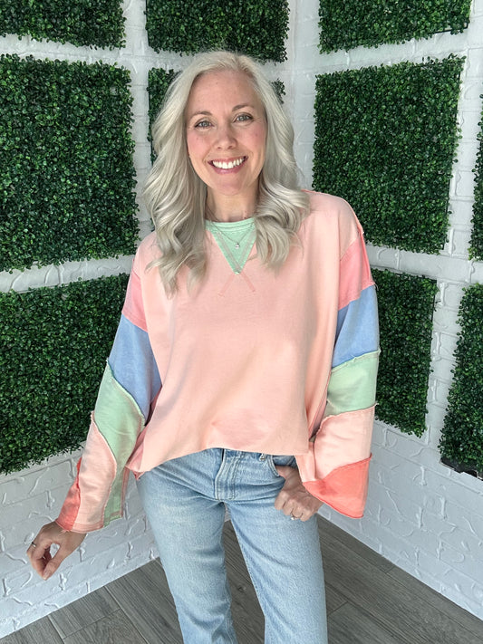 Pastel Horizon Colorblock Top