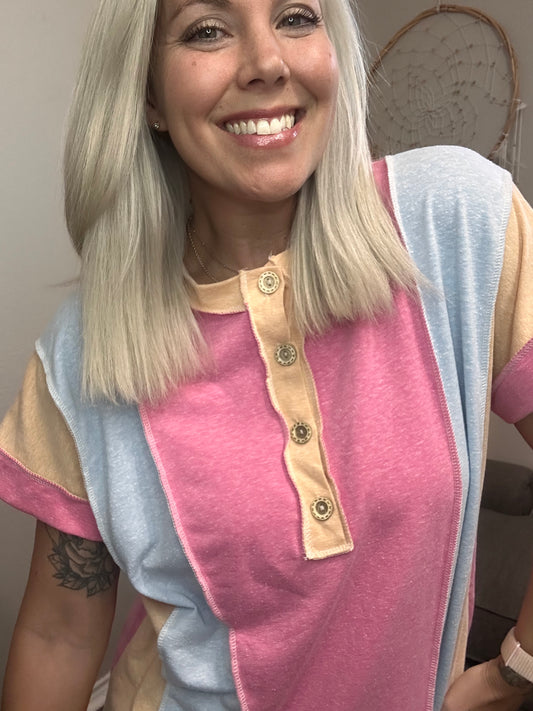 Cindy Color Block Short Sleeve