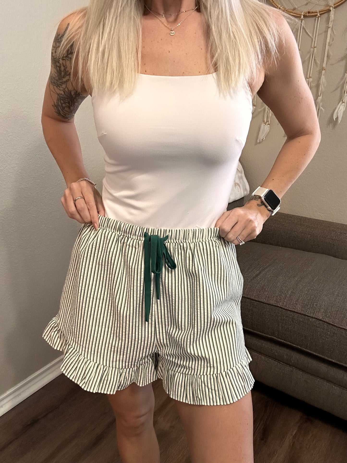 Sweet Stripe Ruffle Shorts