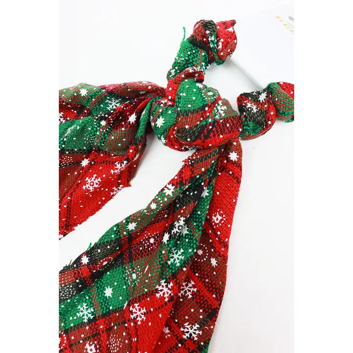 Christmas Plaid Scarf Scrunchies