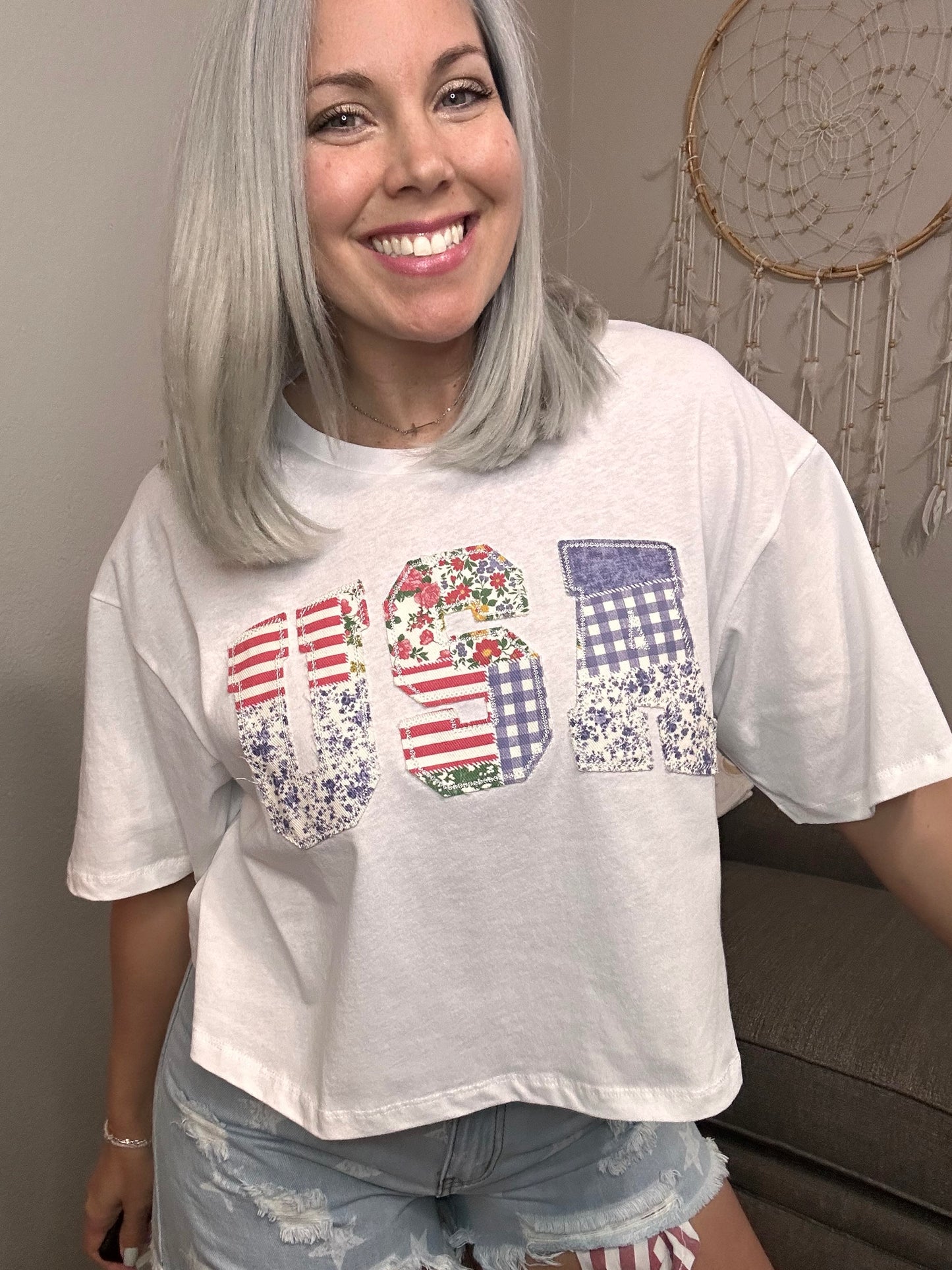 USA Patchwork Short Sleeve