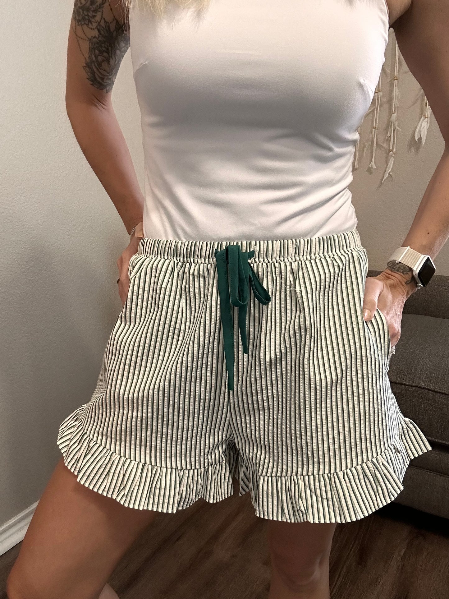 Sweet Stripe Ruffle Shorts