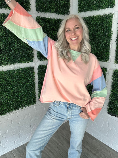 Pastel Horizon Colorblock Top