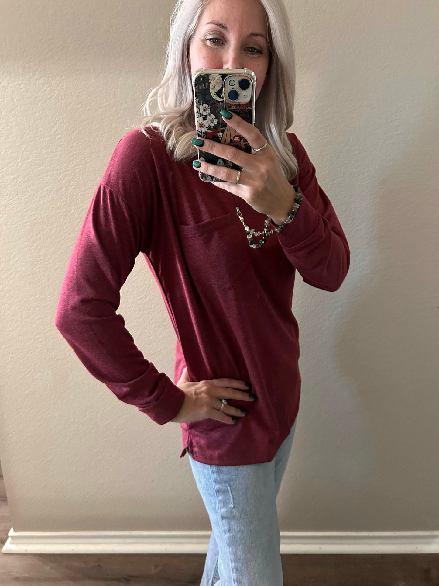 Fireside Basic Long Sleeve- Burgundy