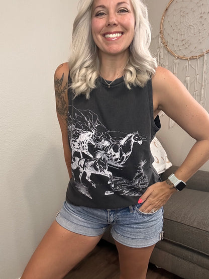 Wild Stallion Mineral Wash Tank Top