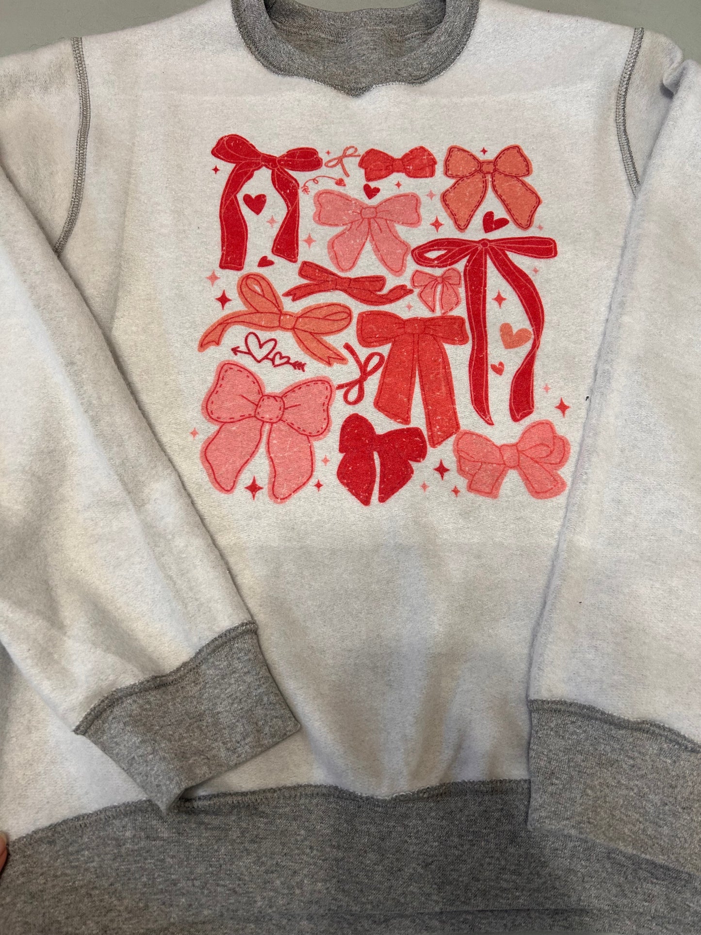 Girly Bow Reverse Fleece Sweatshirt