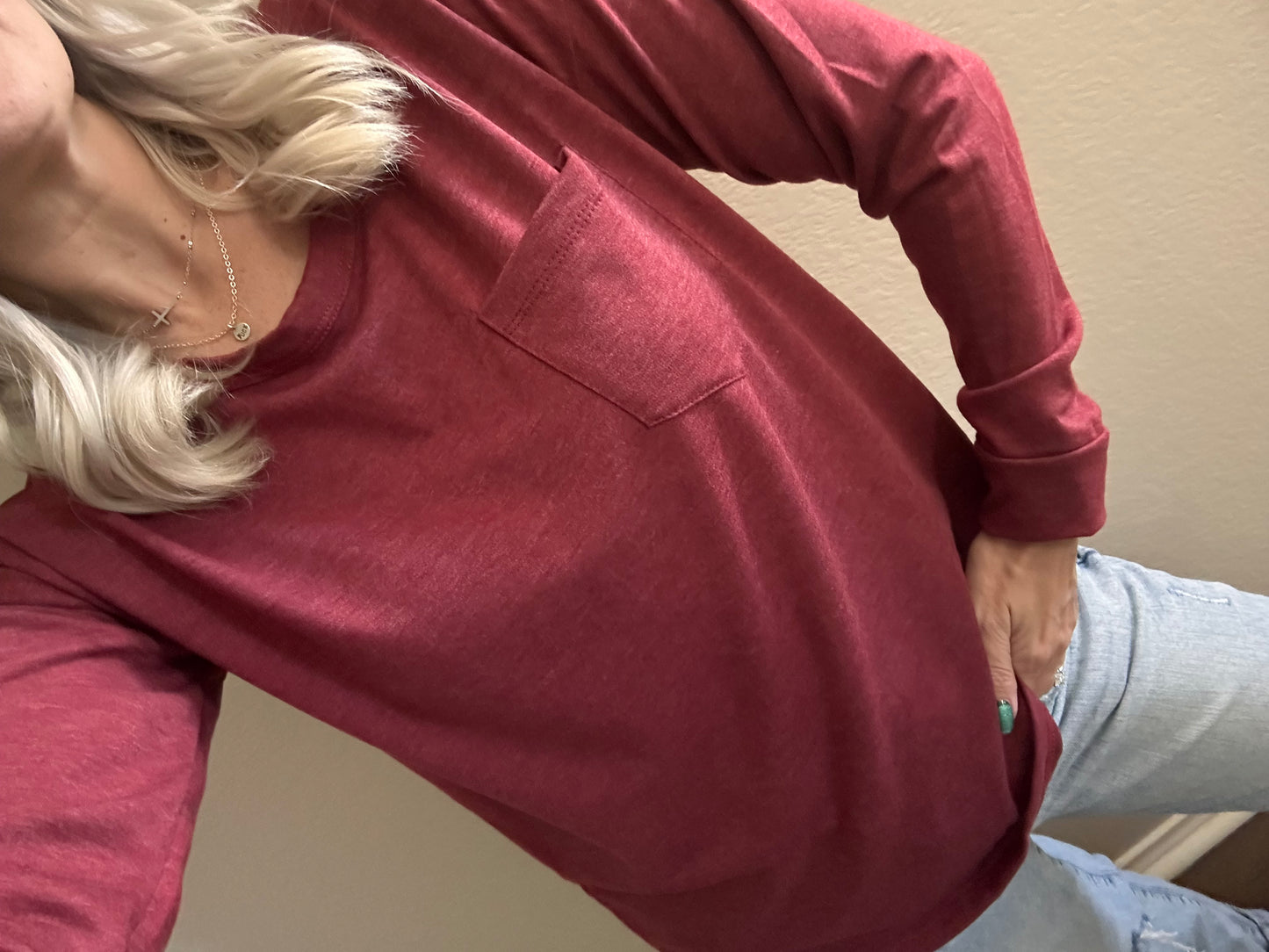 Fireside Basic Long Sleeve- Burgundy