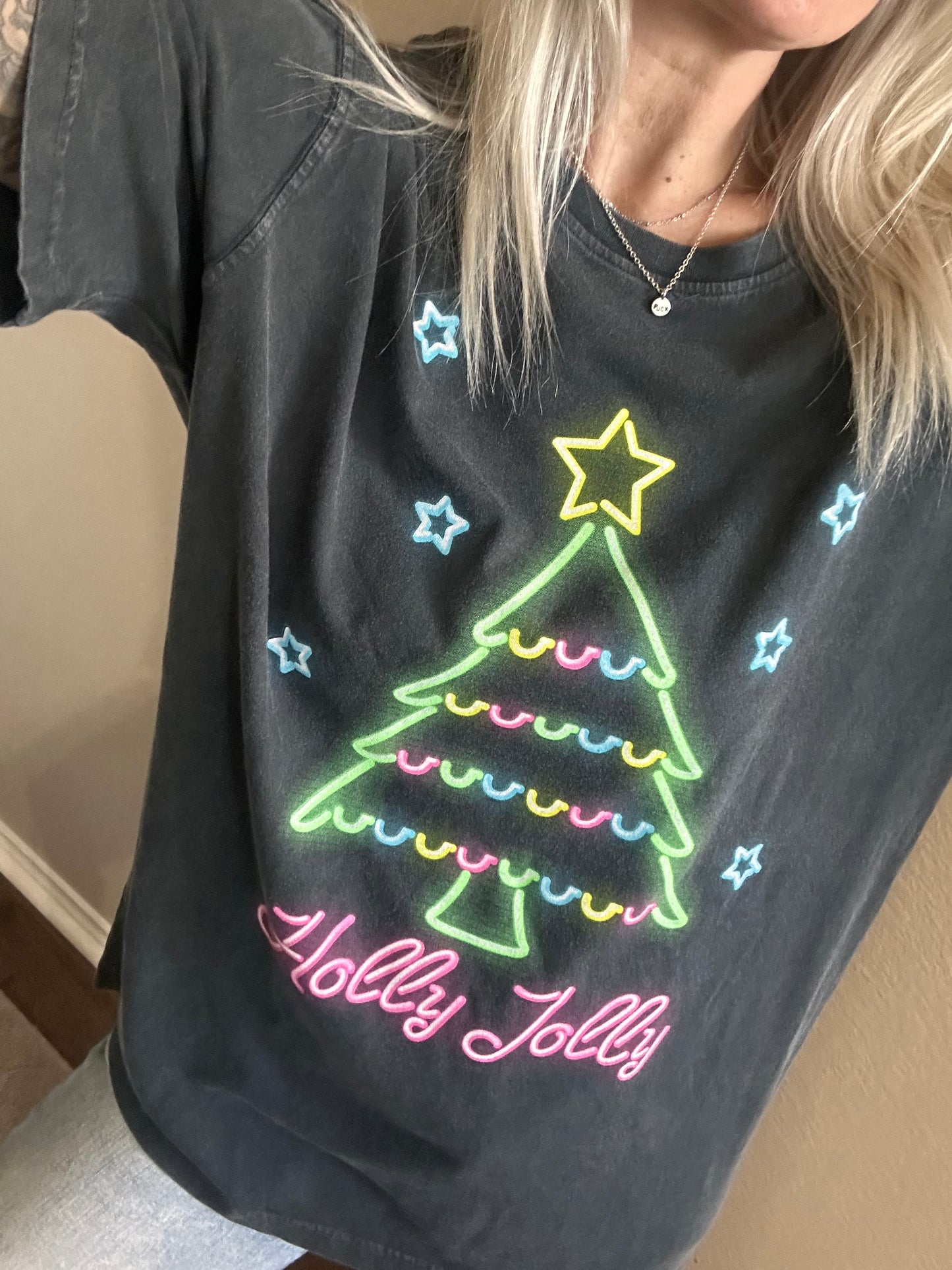 Neon Holly Jolly Tee