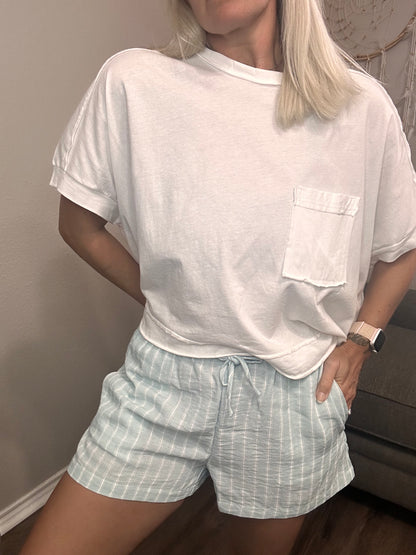 Sky Blue Linen Short