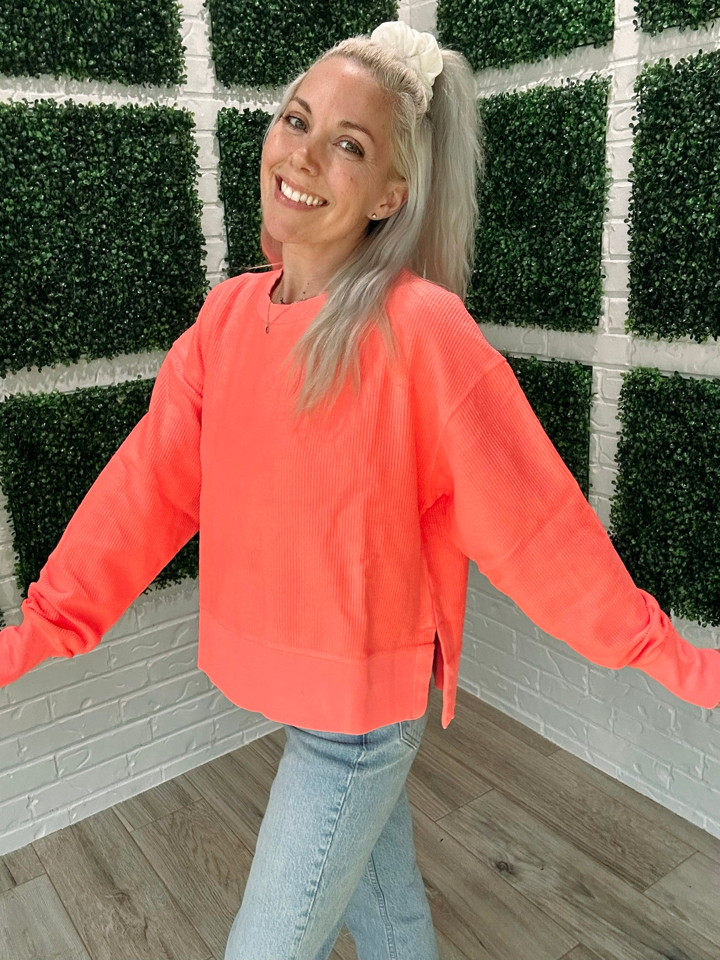 Moon Ryder Neon Cropped Corded Pullover