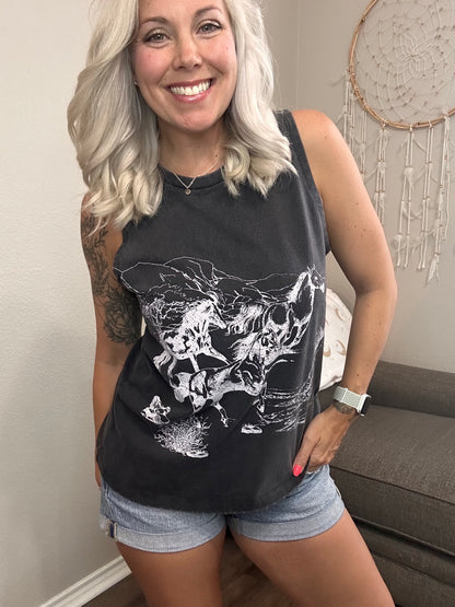 Wild Stallion Mineral Wash Tank Top