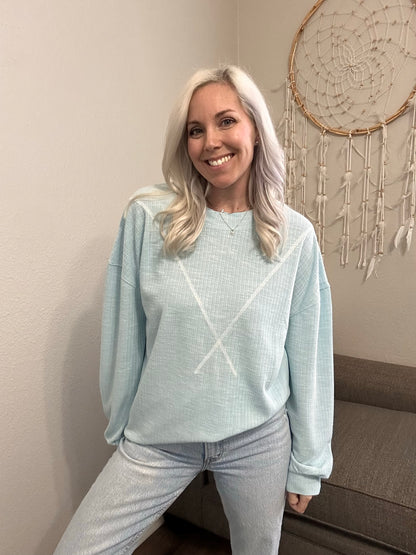 Spring Pastel V-Stitch Top