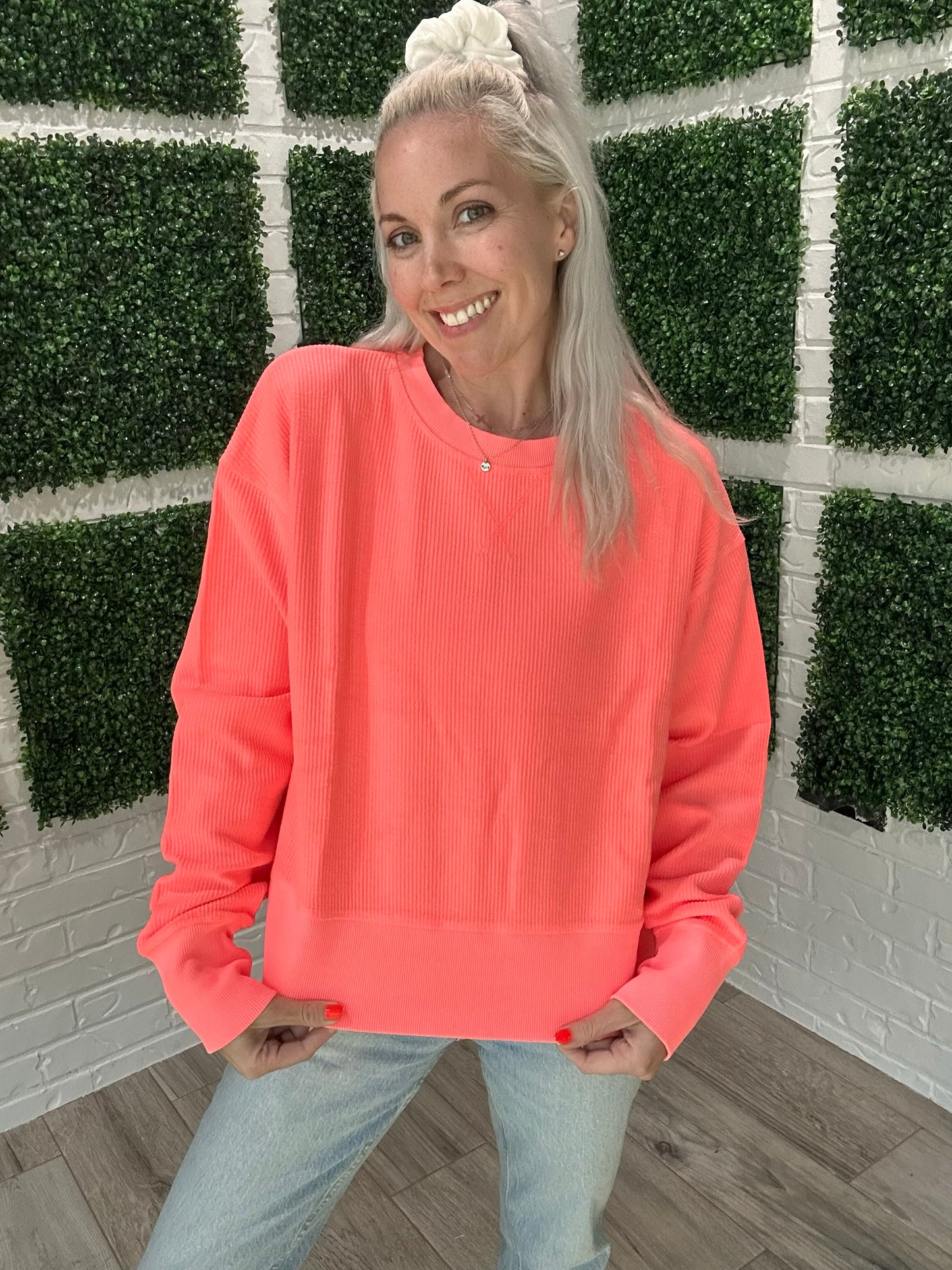 Moon Ryder Neon Cropped Corded Pullover