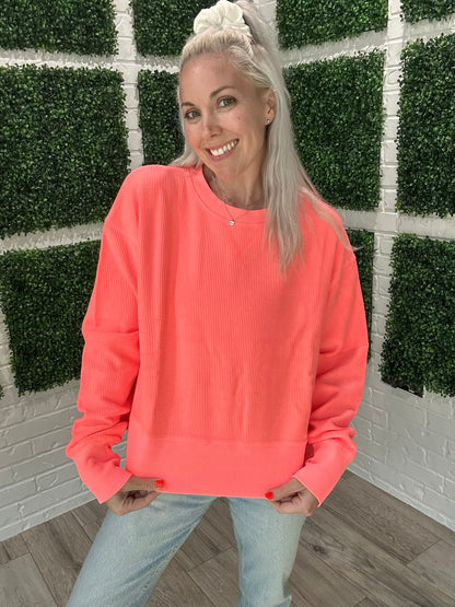 Moon Ryder Neon Cropped Corded Pullover