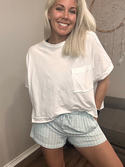 Sky Blue Linen Short