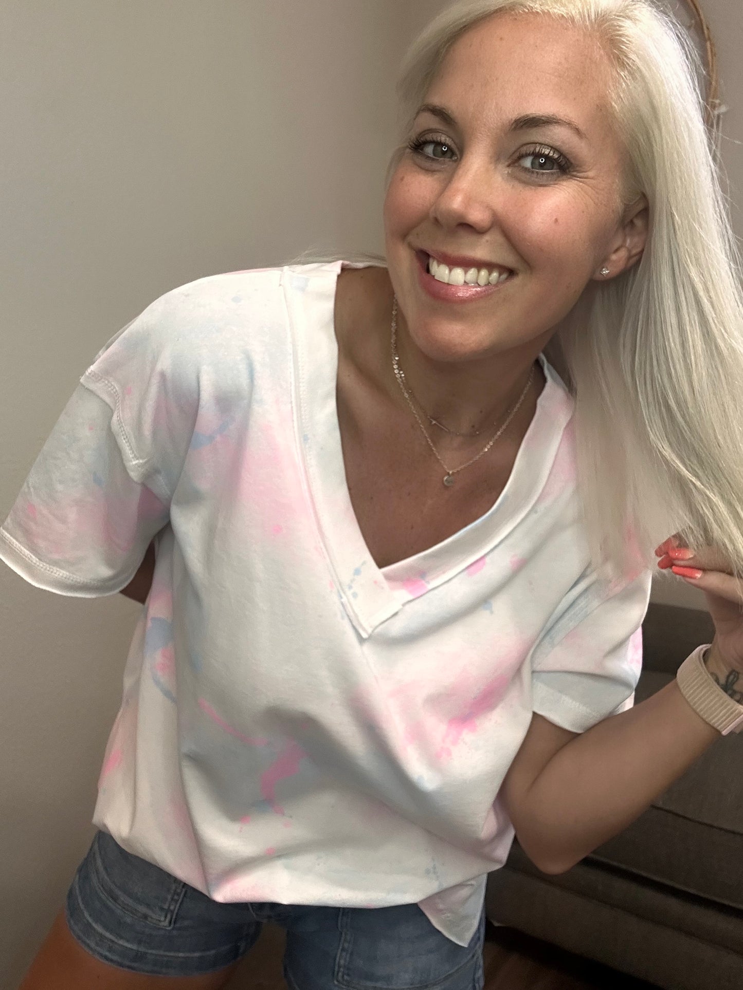 Penny Paint-splash V-neck