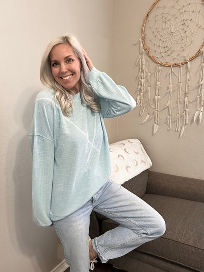 Spring Pastel V-Stitch Top