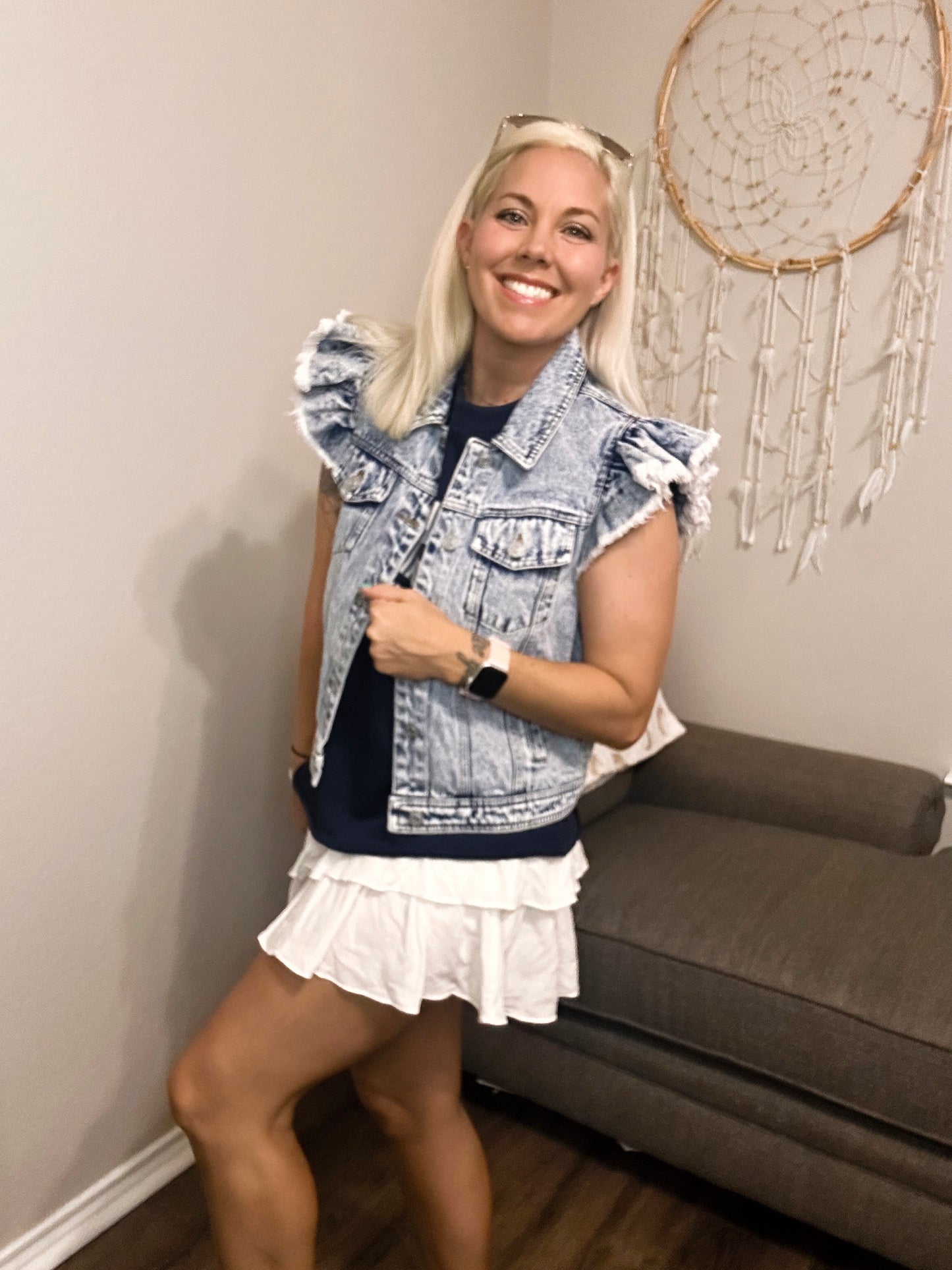 Ruffle Rebel Denim Vest