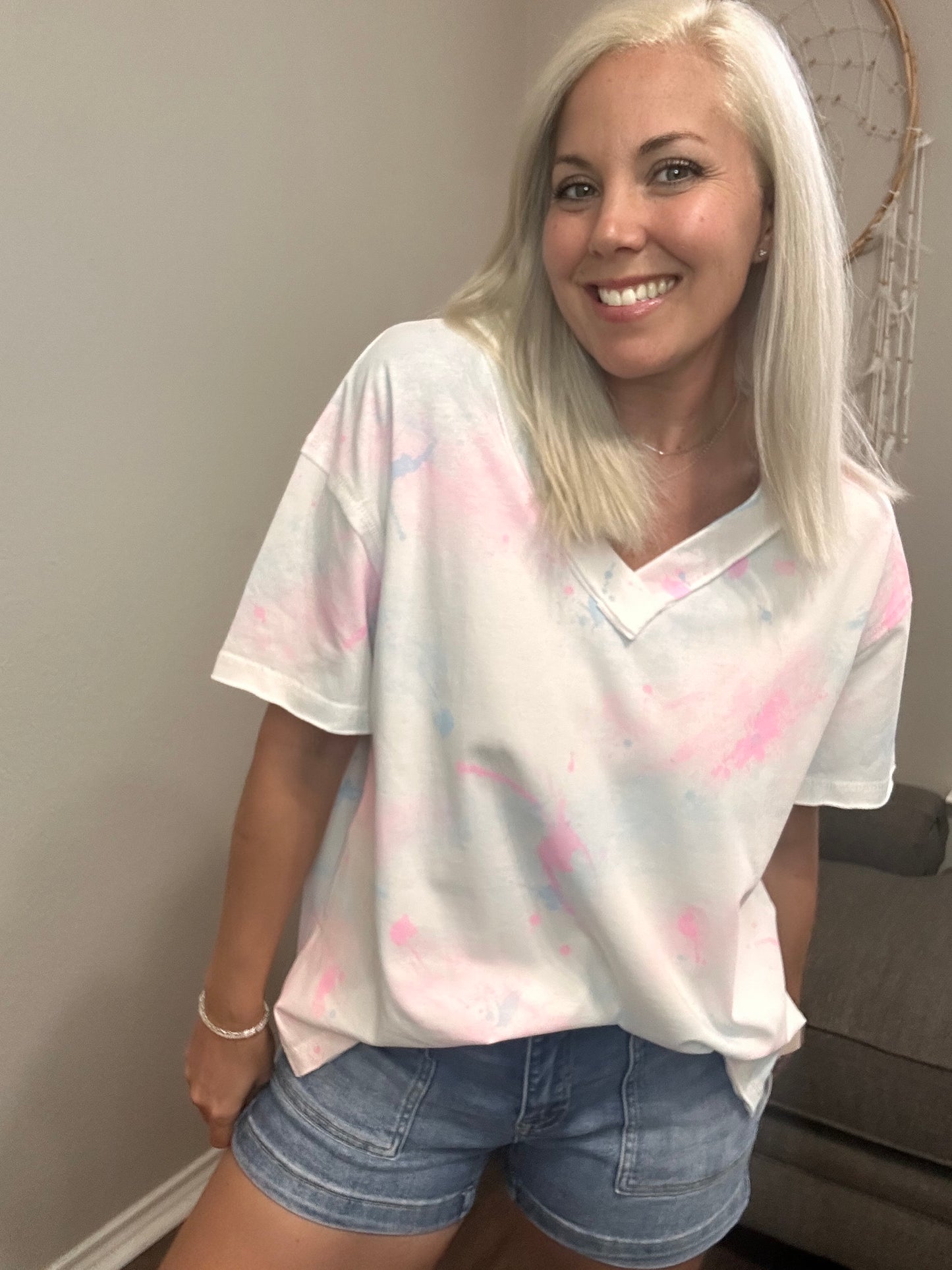 Penny Paint-splash V-neck