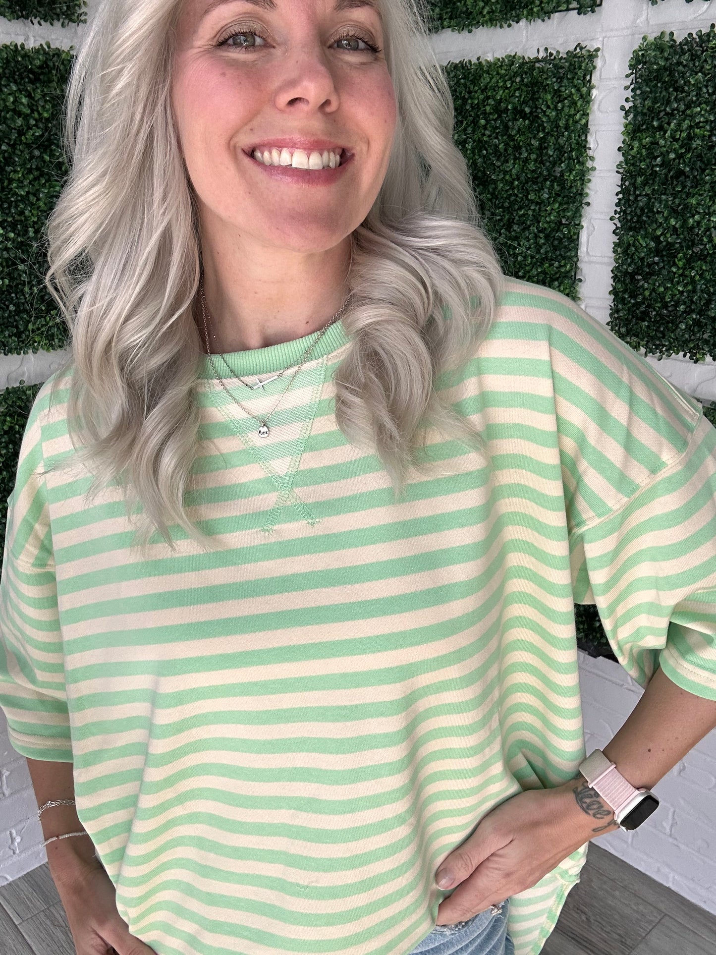 Prairie Stripe Oversized Top